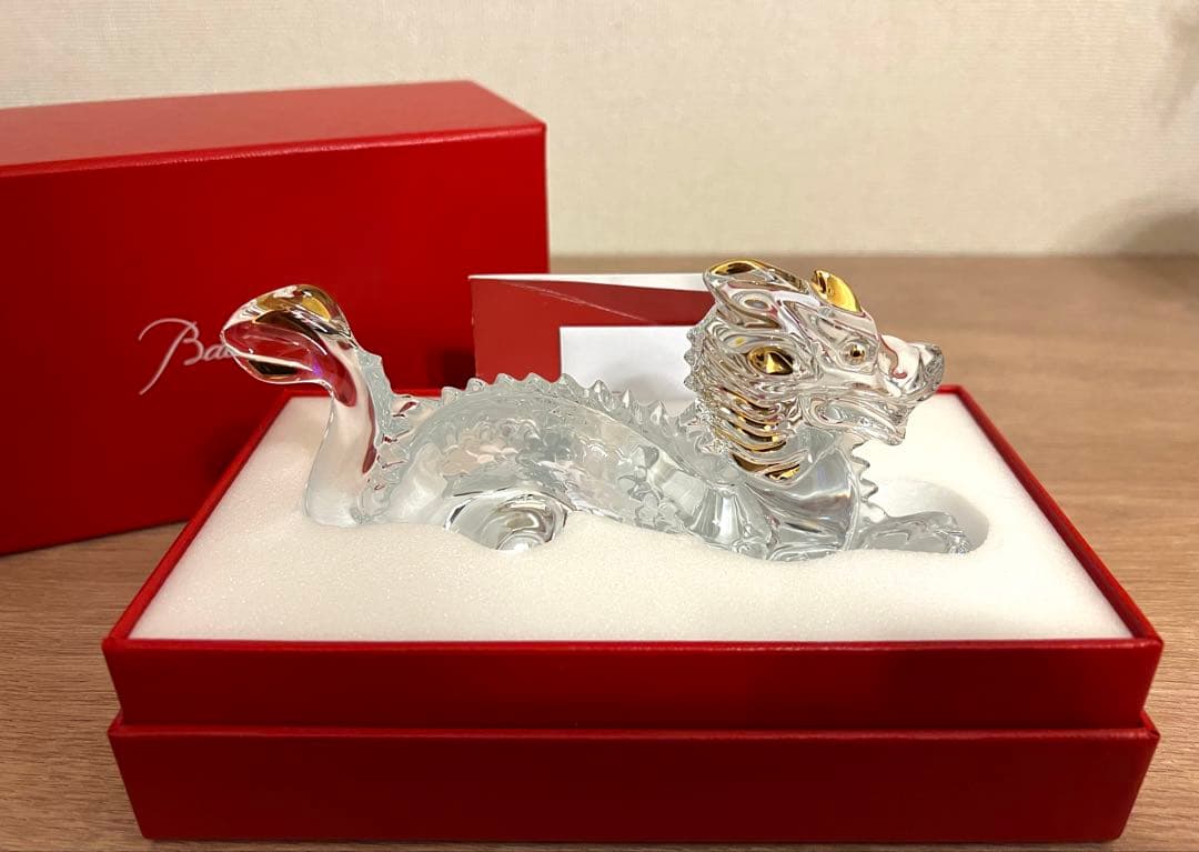 Baccarat バカラ　干支 ドラゴン　ゴールド　金彩　龍　未使用美品