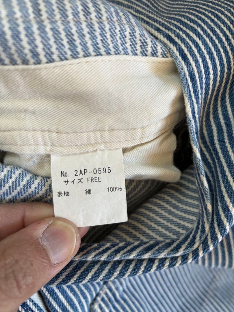 ビンテージヒステリックグラマーヒッコリーオーバーオール刺繍ワッペンストライプ