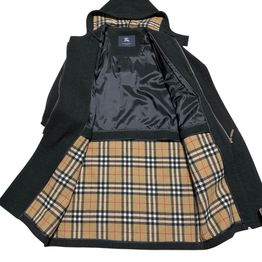 00s BURBERRY LONDON 　チンスト　ノバチェック　ダッフルコート