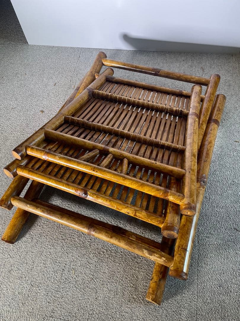 昭和レトロ 高級ラタン 折りたたみチェア 籐椅子 ヴィンテージ