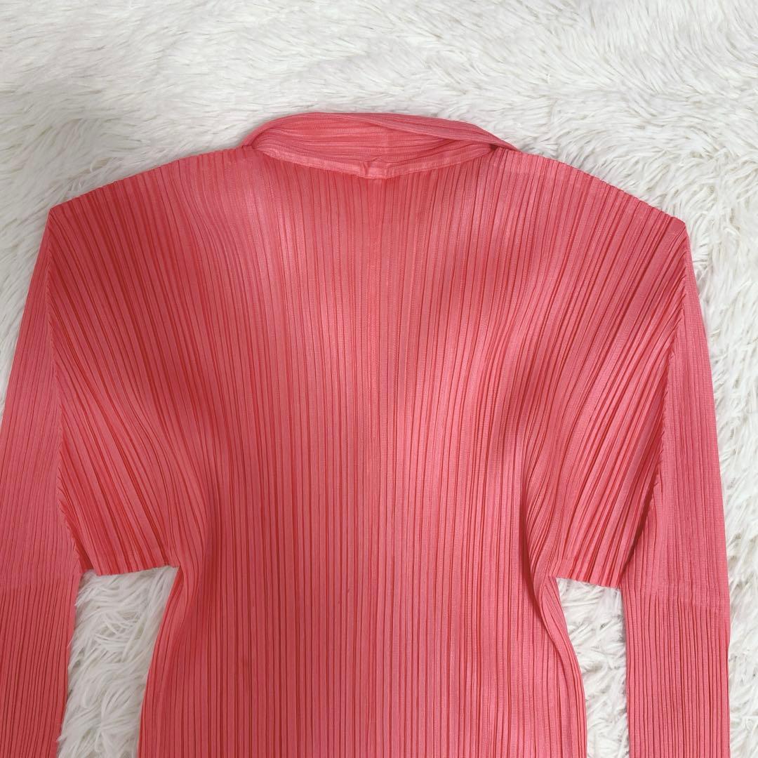 希少カラー 極美品 プリーツプリーズ イッセイミヤケ ブラウスシャツ ピンク