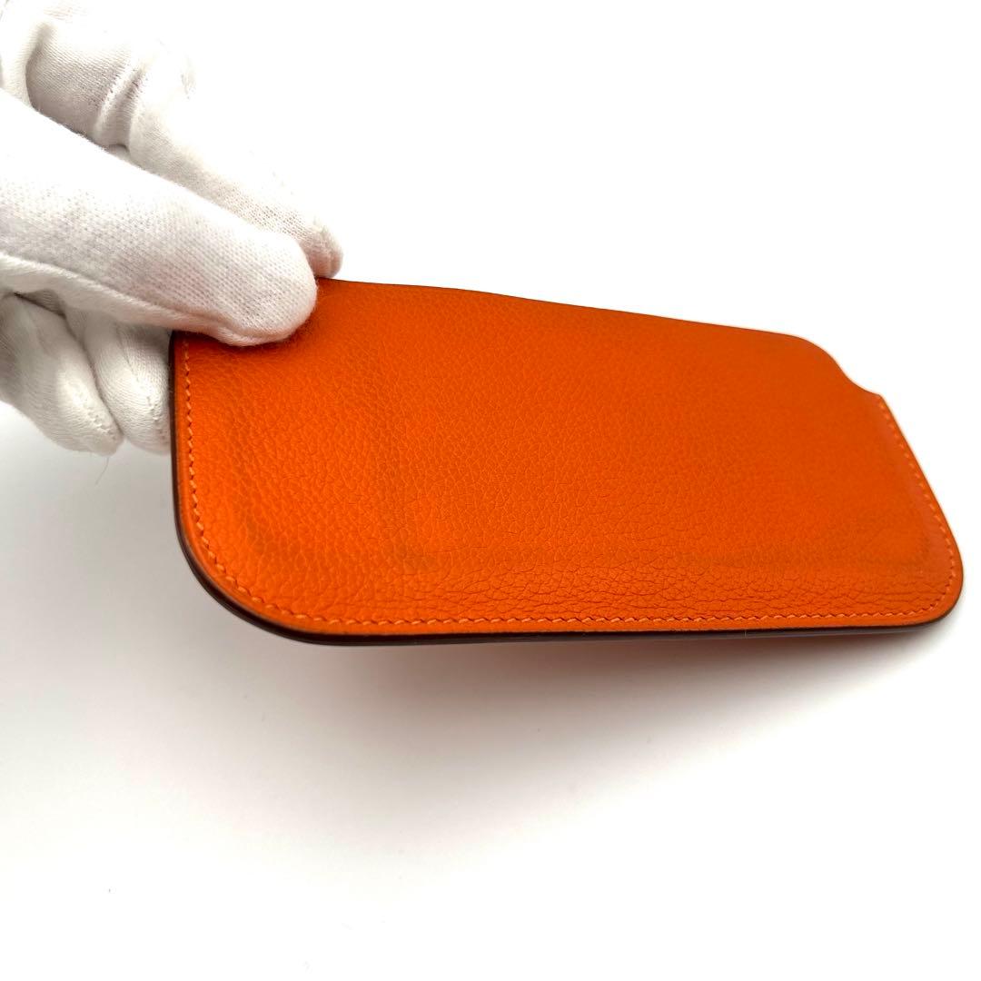 エルメスHERMES エテュイイーカバー レザースマホケースカードケース