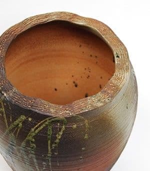 信楽焼き 火色流しツボ型傘立て 陶器