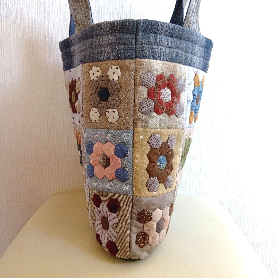 パッチワークキルトのトートバッグ(ハンドメイド)