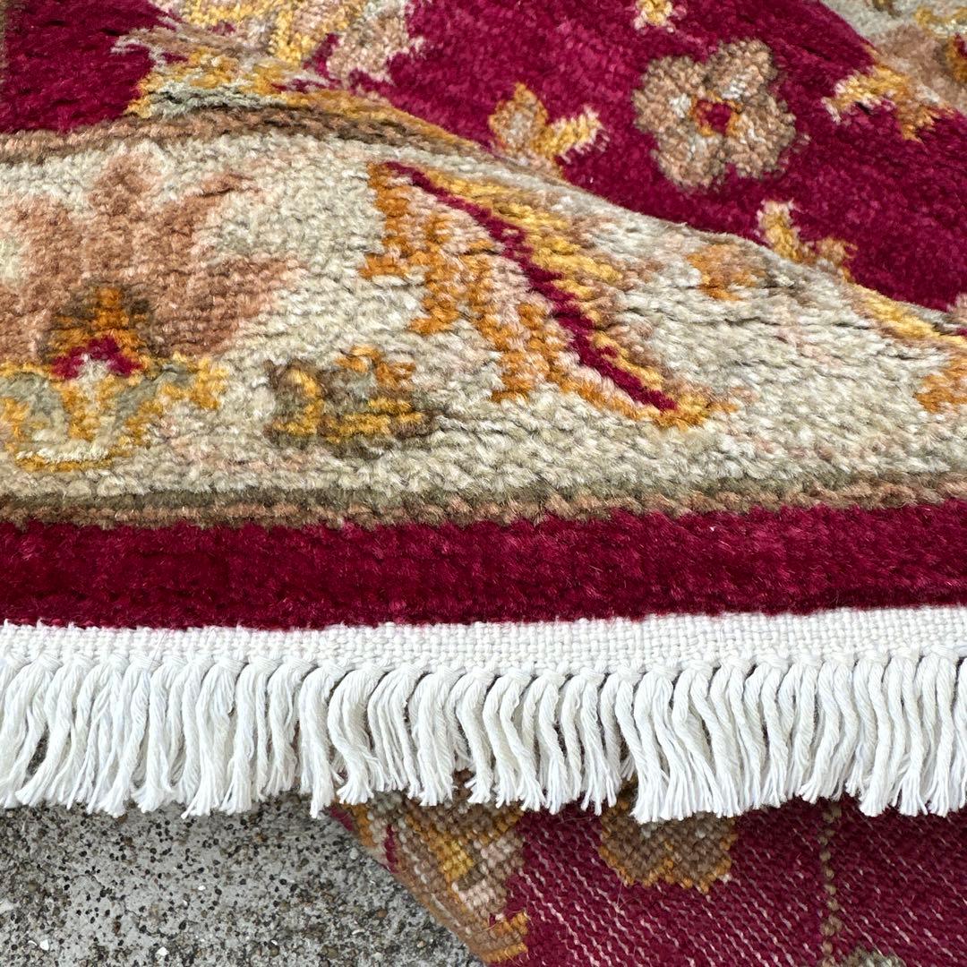 123x76cmペルシャ絨毯可愛い色合い玄関マット手織り絨毯