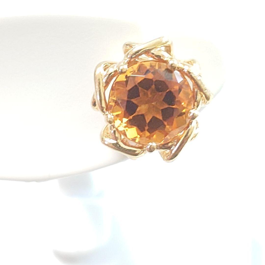 【美品】ティファニー K18YG シトリン ピアス 片耳用 6679