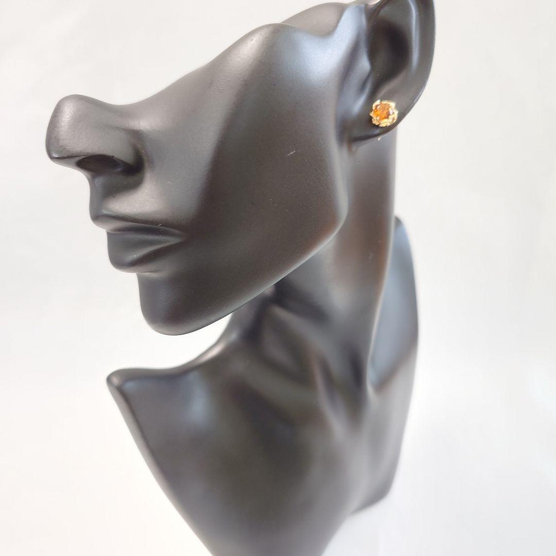 【美品】ティファニー K18YG シトリン ピアス 片耳用 6679