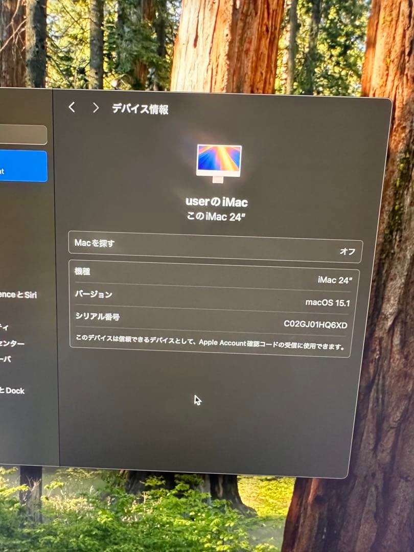 【極美品】iMac M1 A2438 24インチ16GB 1000GB