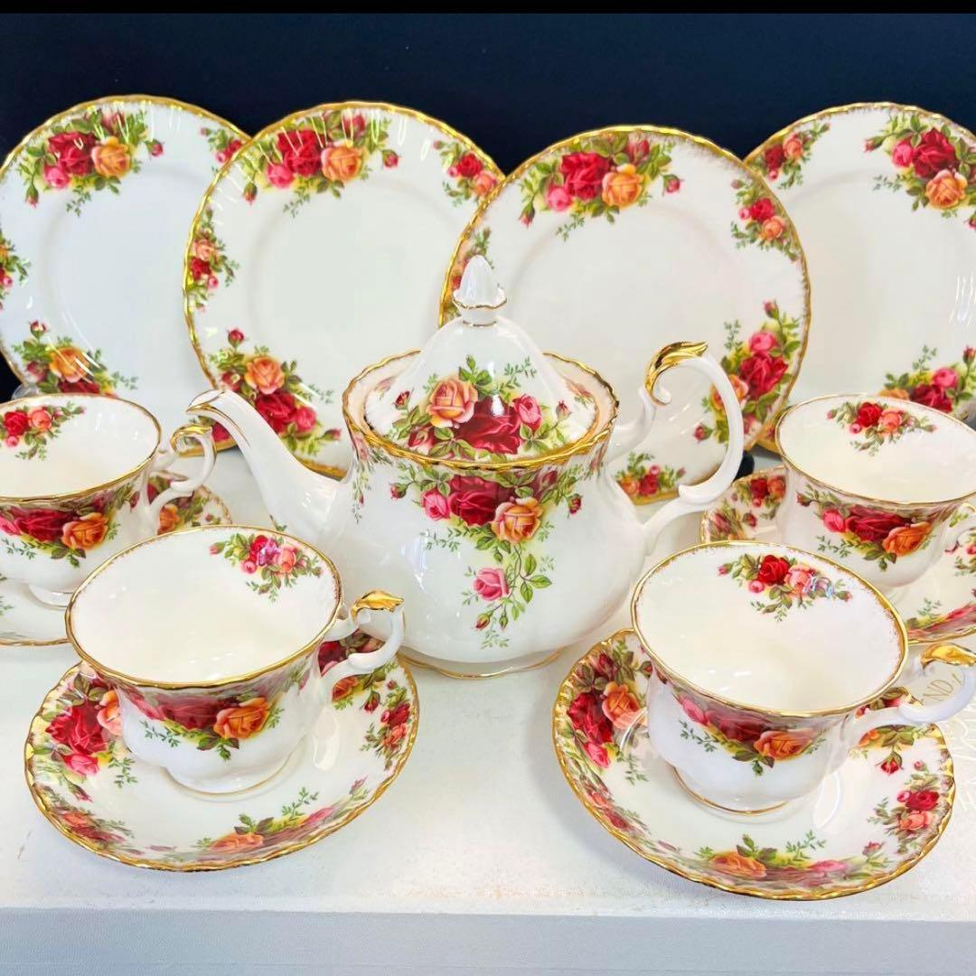 ロイヤルアルバート  オールドカントリーローズ　４人用　ポットセット