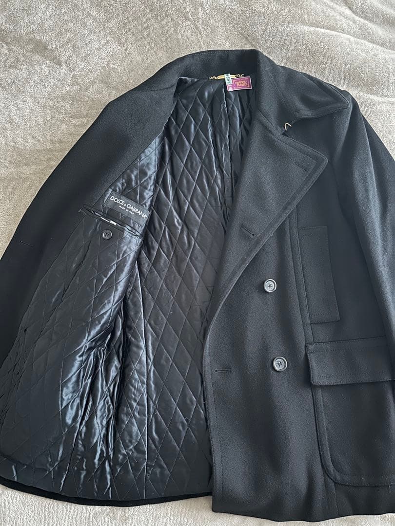 美品【Dolce&Gabbana】カシミア混/Pコート/ダブルブレスト/48