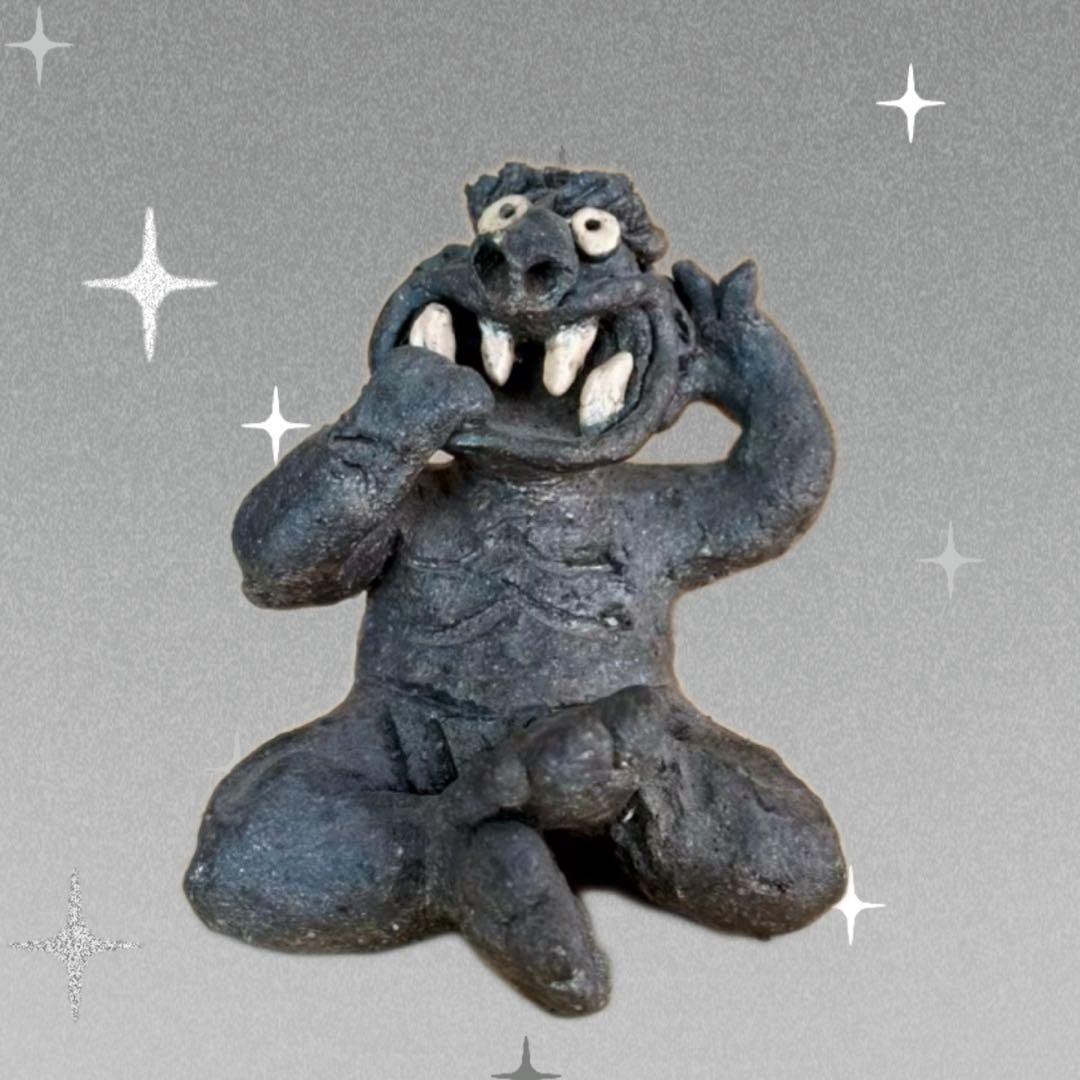 東大寺別当 清水公照作　泥仏一対　２体セット　アート作品　どろぼとけ