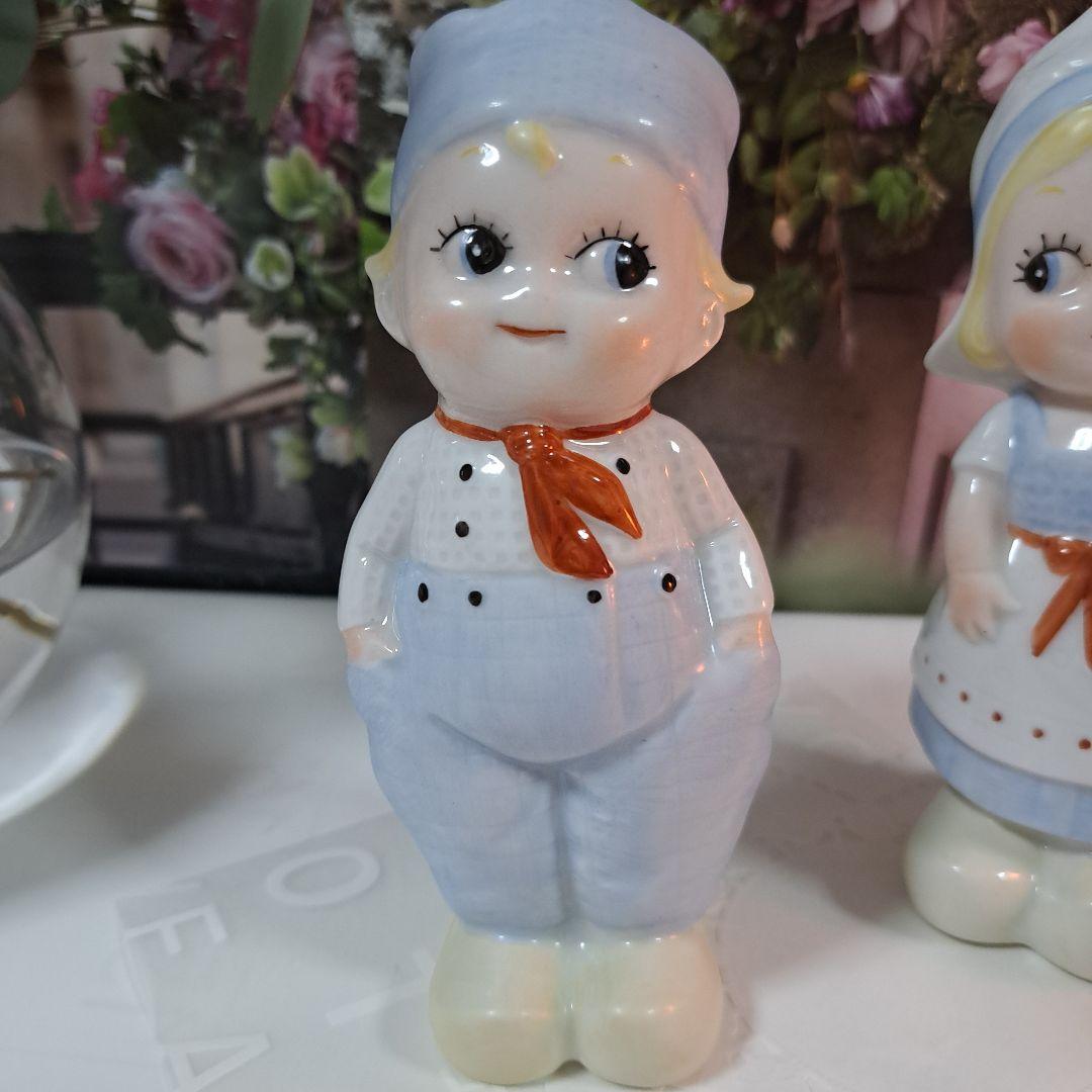リンドナー可愛い陶器の男の子と女の子の人形セット 約15cm