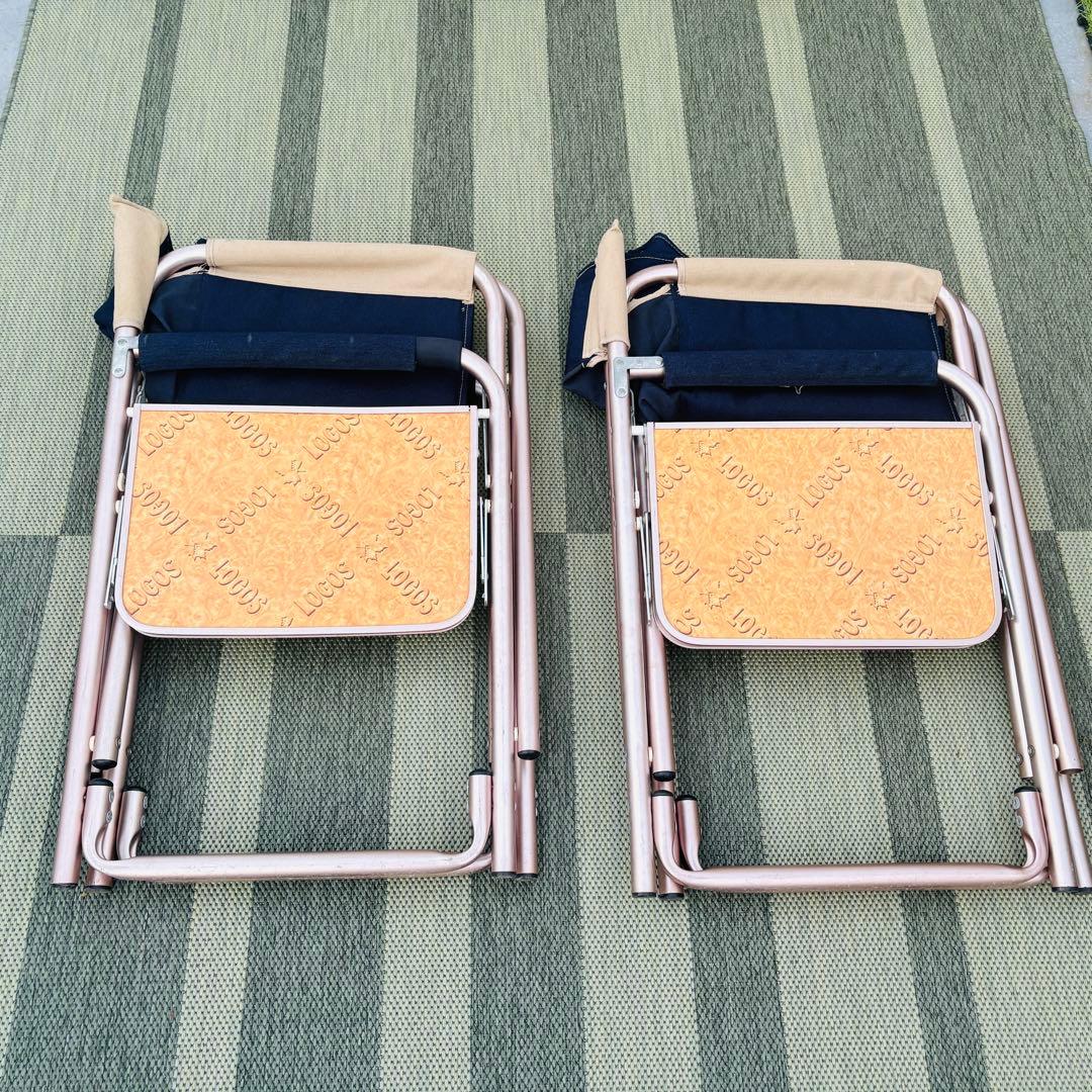 LOGOS アウトドアチェア 2セット テーブル付　ポケット　便利