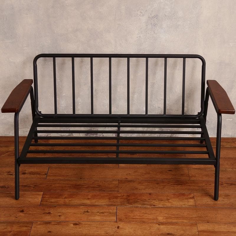 コーデュロイ張地 2人掛けソファ イエロー