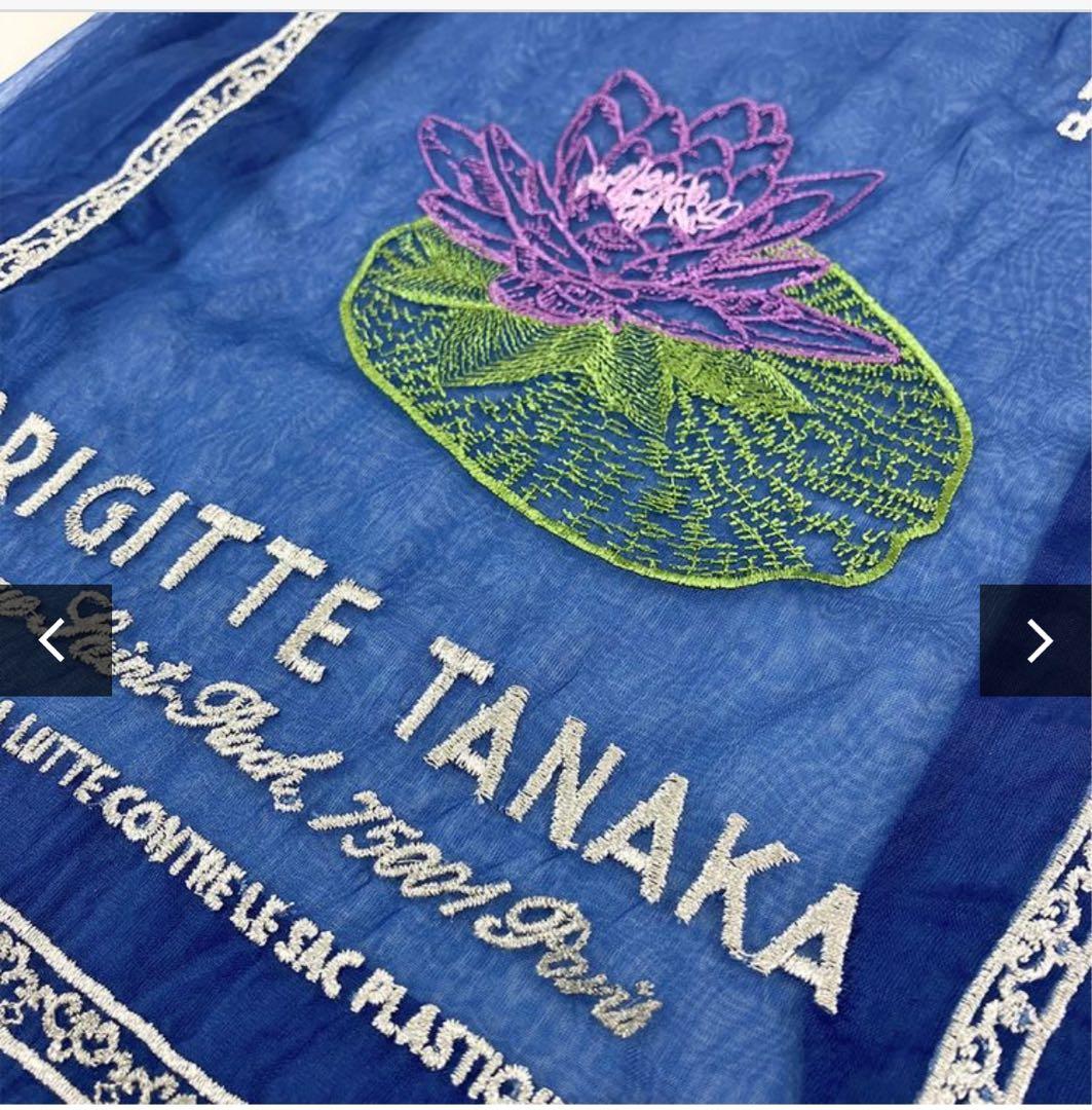 BRIGITTE TANAKA 睡蓮のとき　刺繍トートバッグ　オーガンジー