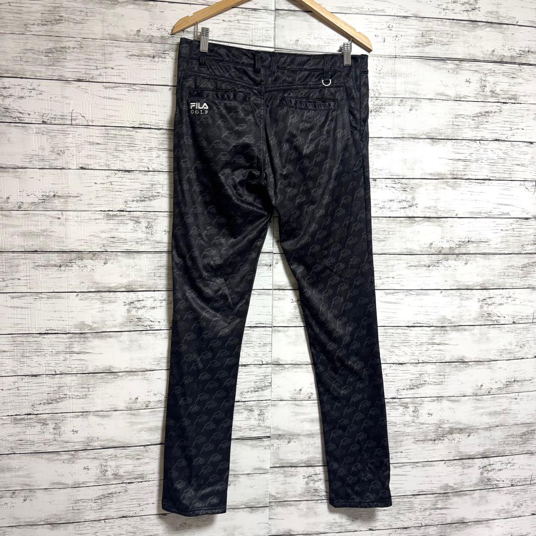 美品　FILA GOLF ウェアー　セットアップ　ブラック　総柄　Mサイズ