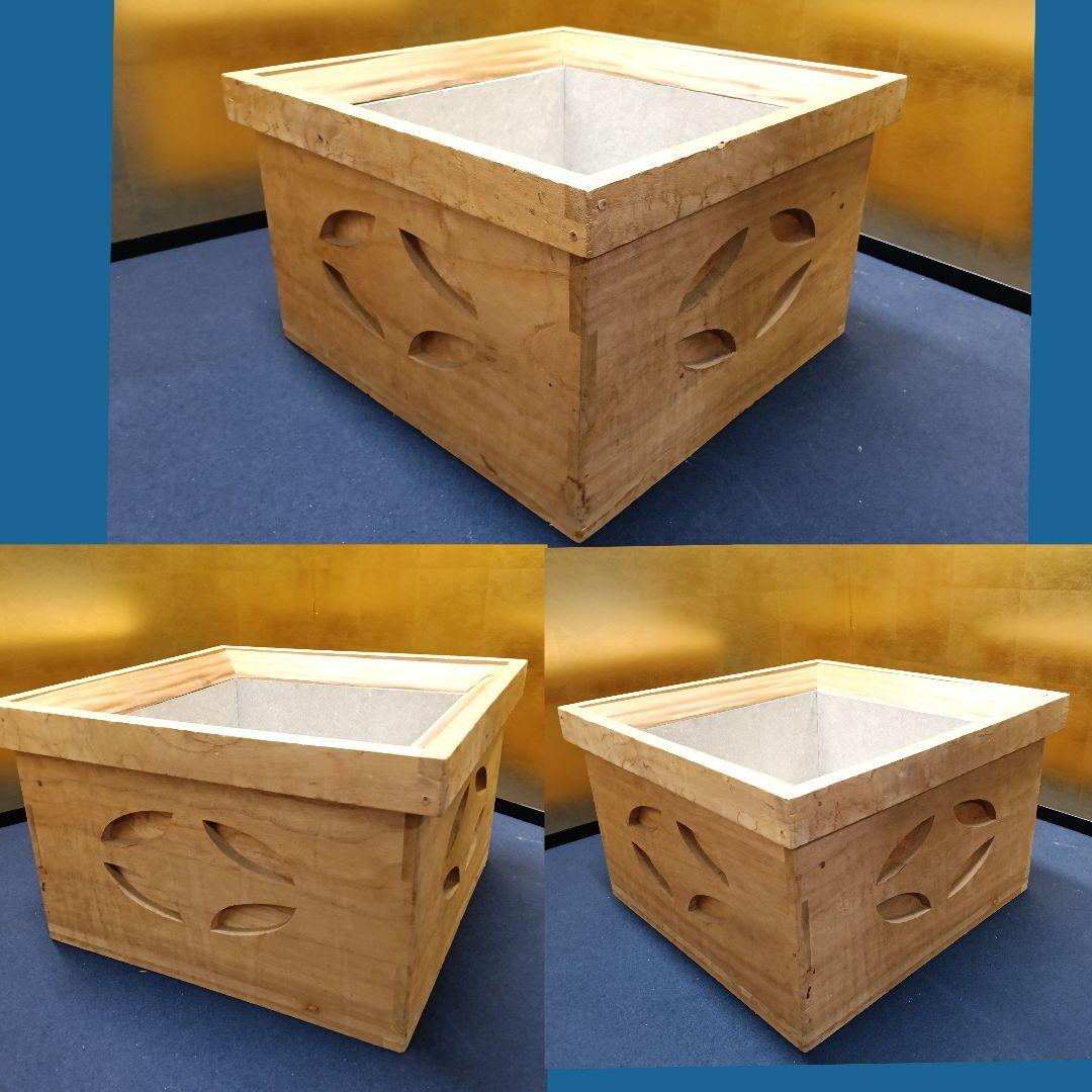 AO19 置炉 桐製 内側耐熱プレート 五徳付 七宝透彫 専用紙箱 茶道具