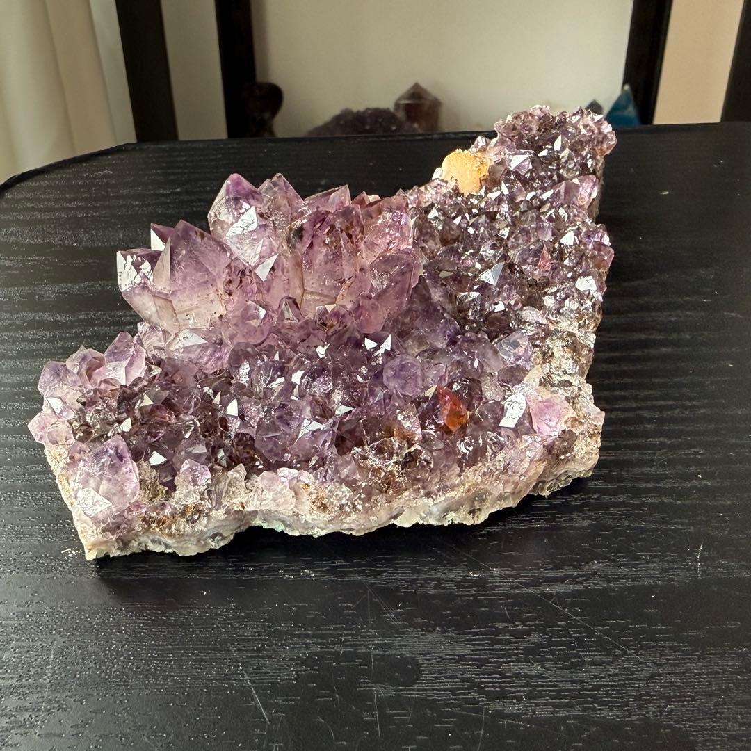 天然石タイチンルチルクォーツ共生アメジストの原石　置物　鉱物NO.011408
