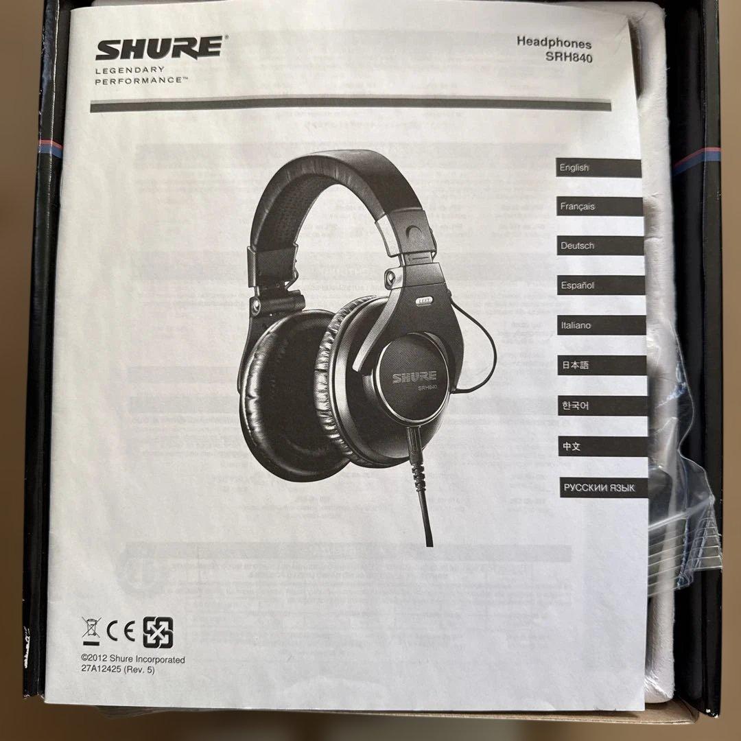 SHURE SRH840 ヘッドホン