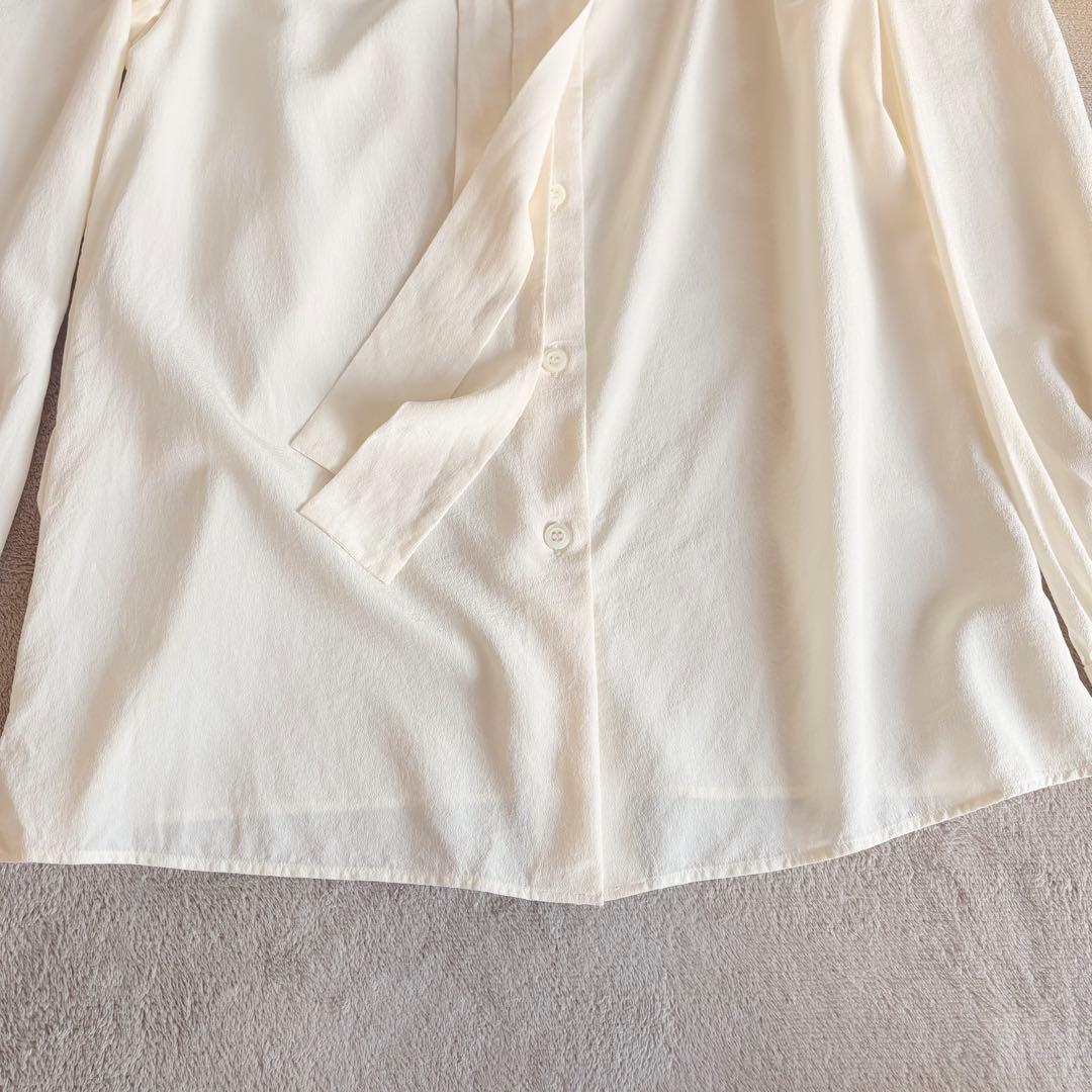 yumiso様プラダ ブラウス ボウタイ リボンタイ シルク100% アイボリー