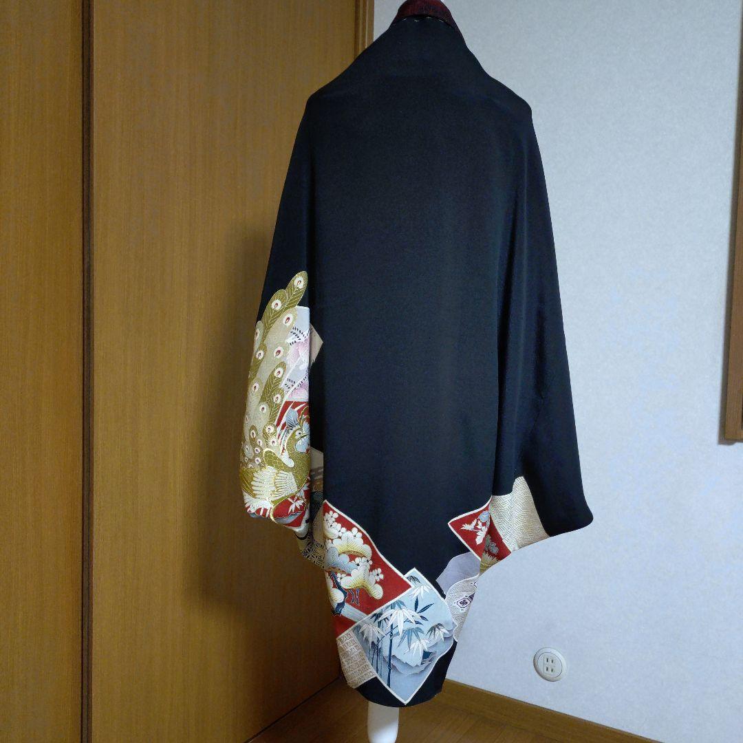 モ*ミ様 【着物リメイク】大判モモンガコート　リバーシブル　3way 　和洋　黒