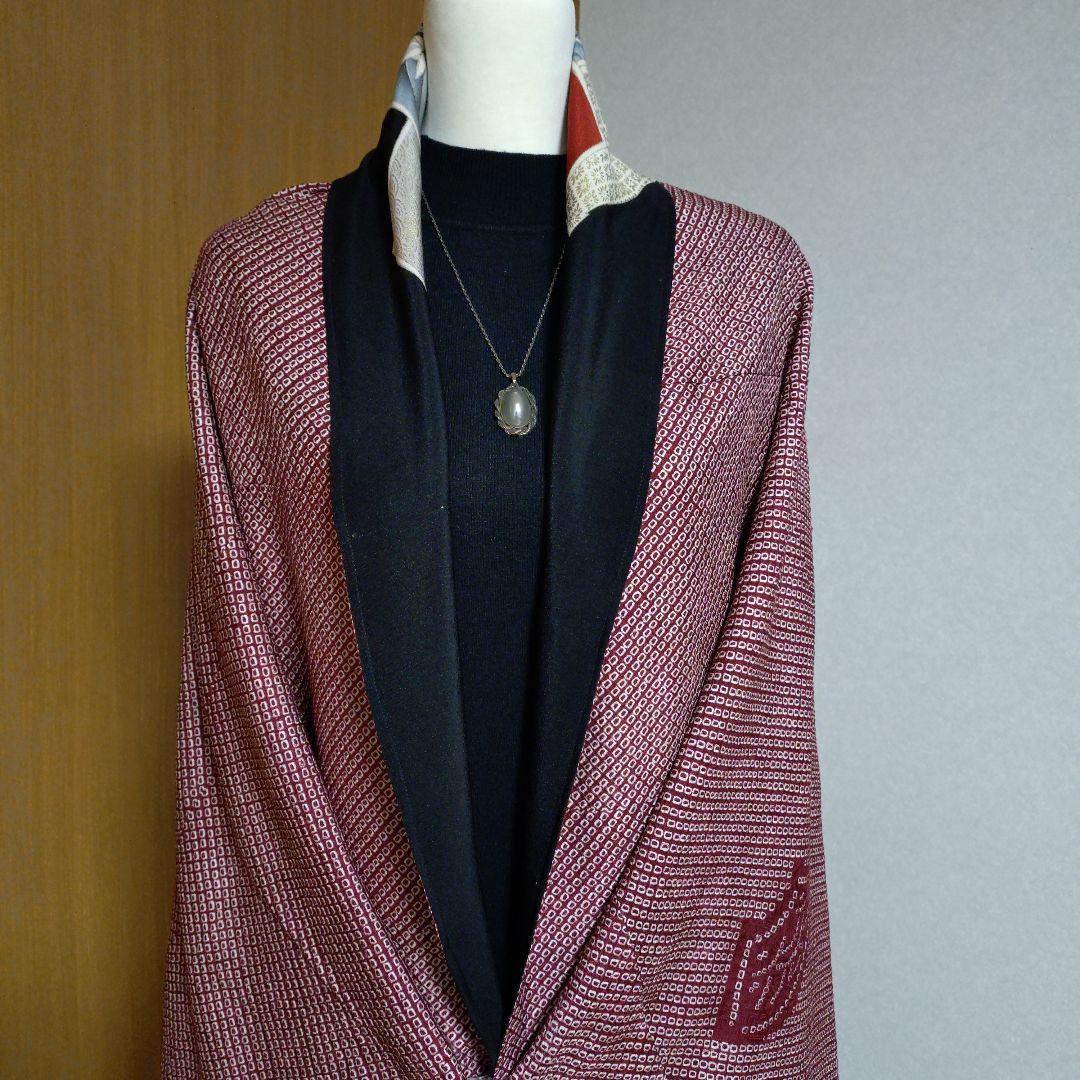 モ*ミ様 【着物リメイク】大判モモンガコート　リバーシブル　3way 　和洋　黒