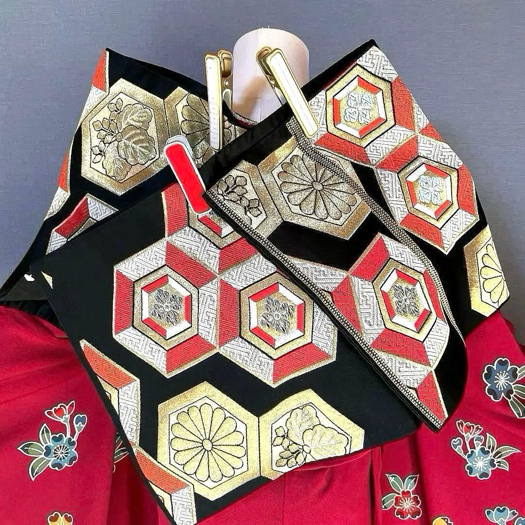 振袖フルセット　高身長　紅型　手描き友禅　成人式振袖　振袖　裄丈71 赤