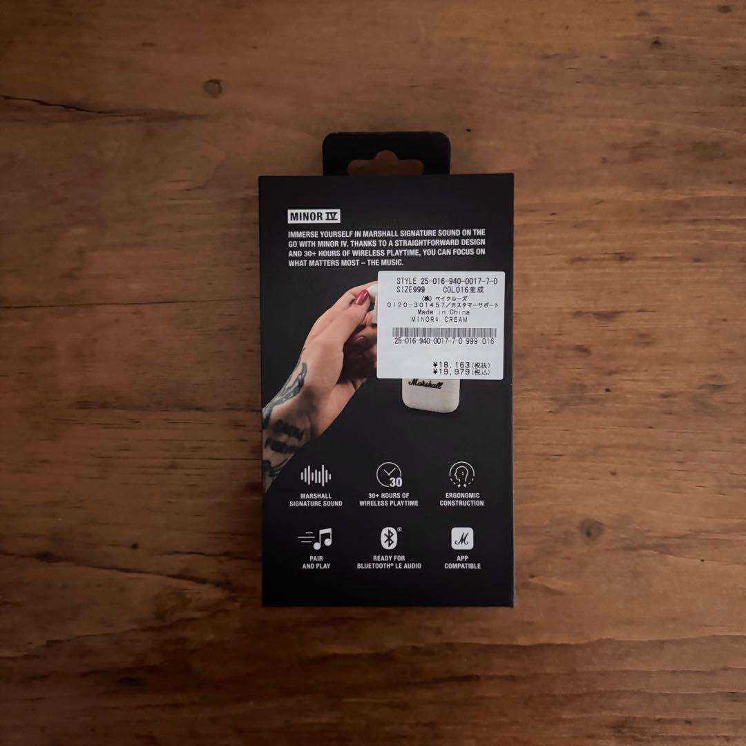Marshall MINOR4 CREAM　ワイヤレス イヤホン