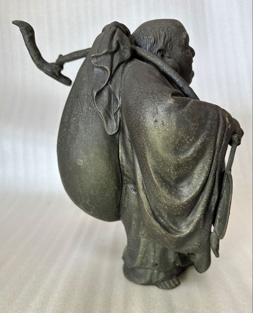銅製 布袋様 净雲 在銘 七福神 高さ約27.5cm 縁起物 金属工芸