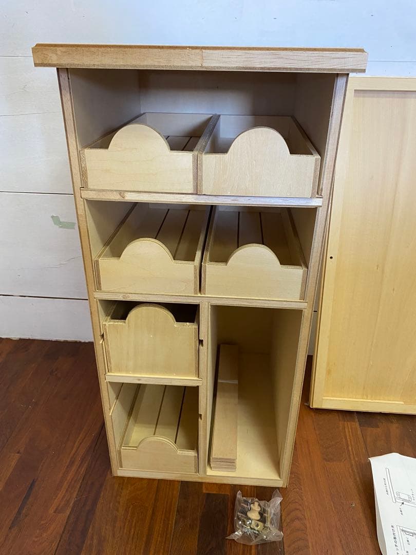 木製収納ラック★トールペイント白木★絵の具ラック