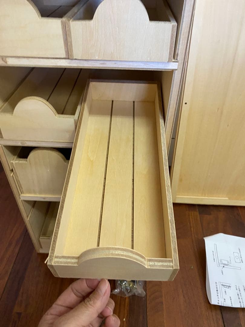 木製収納ラック★トールペイント白木★絵の具ラック