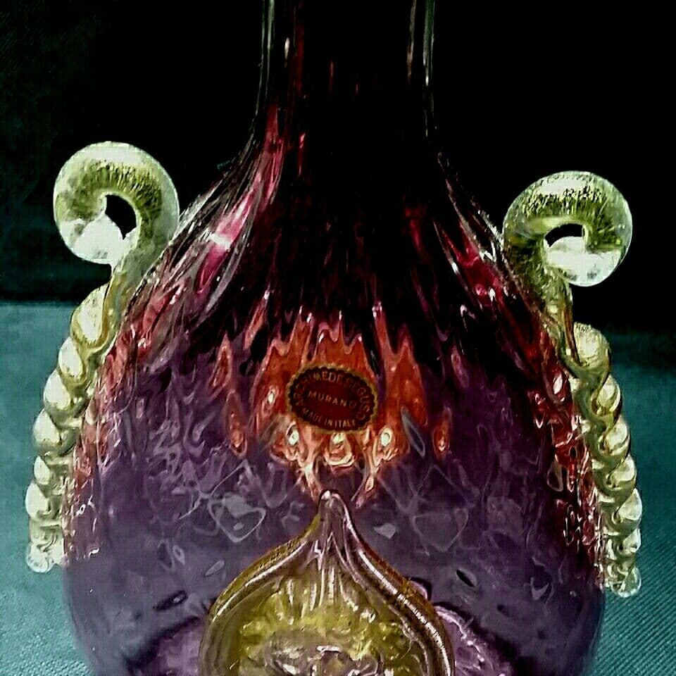 MURANO GLASS ムラノ レッド ライオン モチーフ 装飾 デカンタ