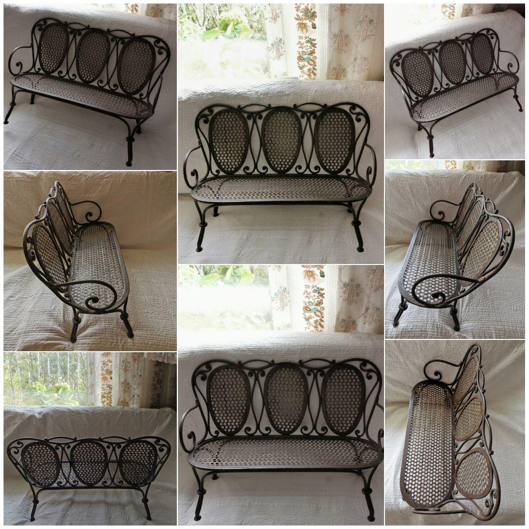 アンティークイギリス アイアン製 ドールチェア 産業革命時代 ブロンズ色 レア