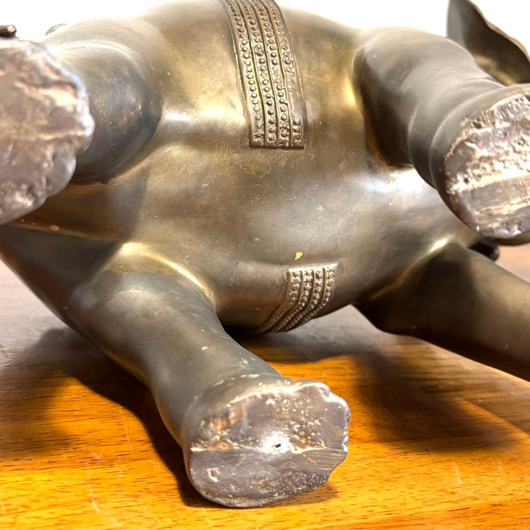 希少 レア 真鍮製 約4.1kg 象 ゾウ 置物 アンティーク ヴィンテージ