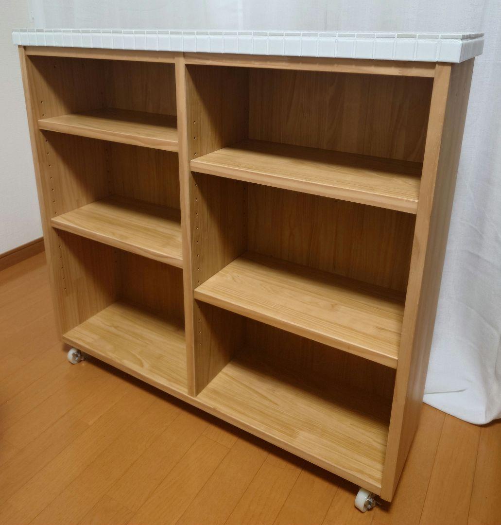 モモナチュラル キッチンワゴン タイル