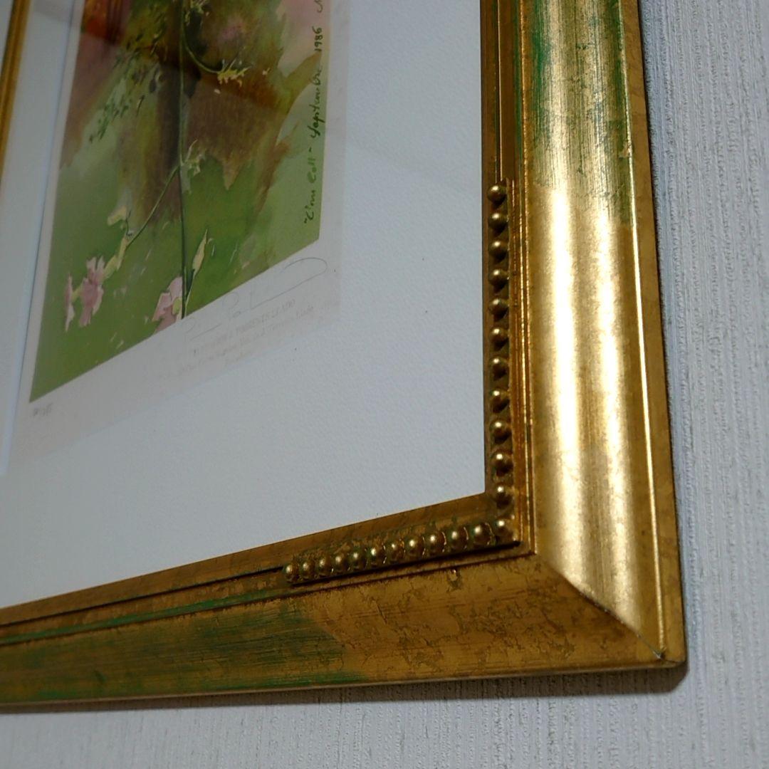 【8000円値下げ】トレンツ・リャド「つりがね草」リトグラフ 版画 58.5cm