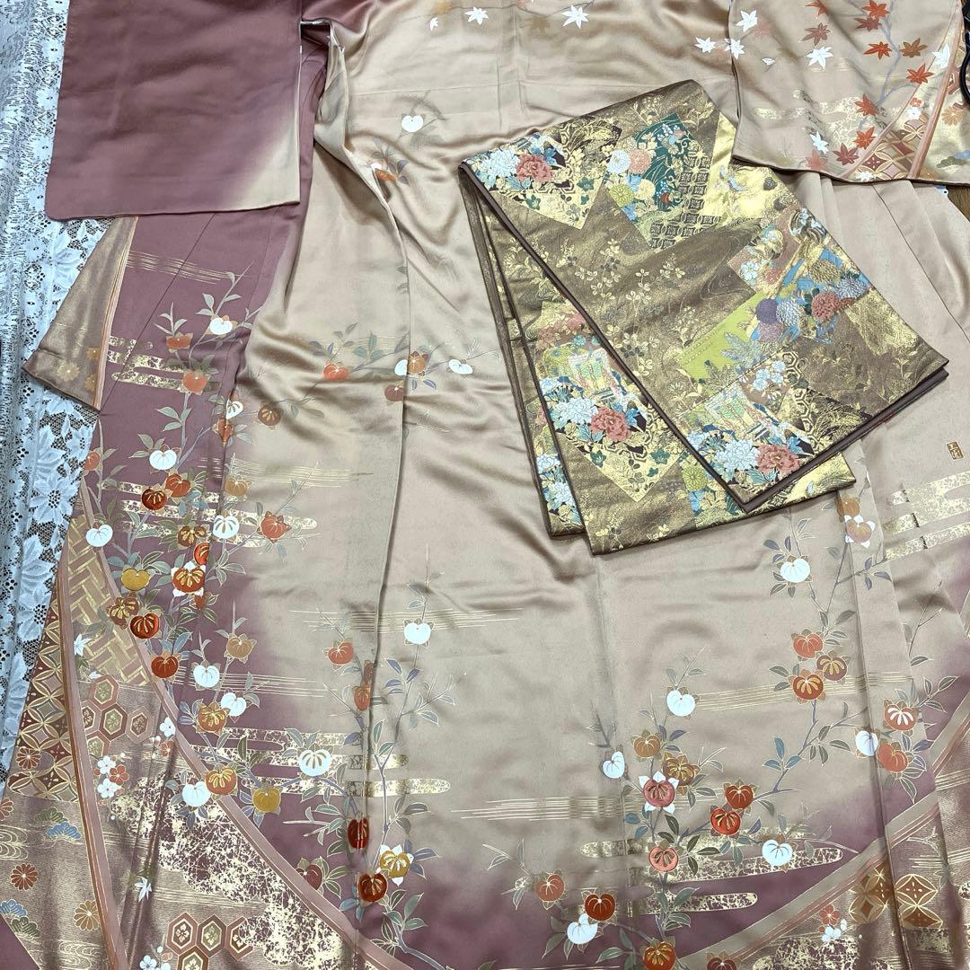松竹梅柄２点！総柄訪問着&本金箔袋帯