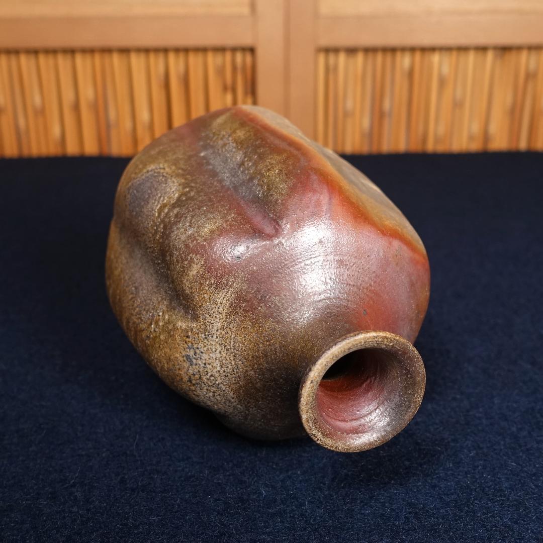 人間国宝 山本陶秀 長男 山本雄一 備前徳利酒呑 共箱