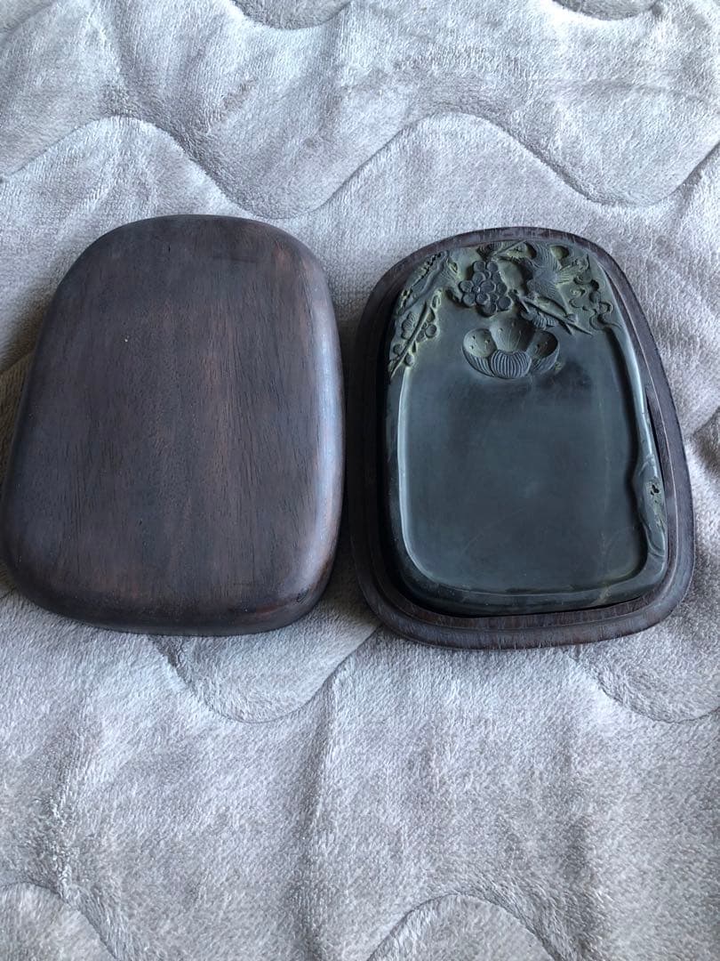 硯　すずり 喜上眉梢紋 端溪硯 文房四寶 書道用品 端渓硯