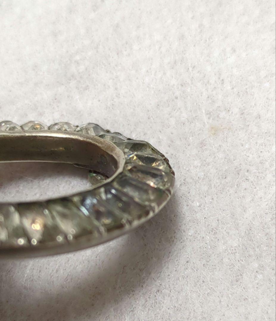 アンティーク　ジョージアン　オーバル　ペースト　ガラス　ブローチ