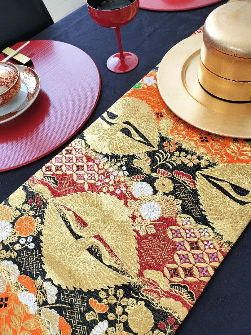 ルブの森★　A474★高級全通‼️お祝い‼️テーブルランナー2m23cm