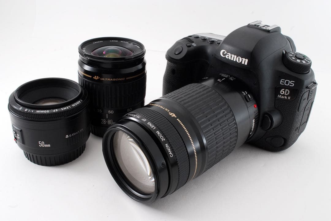 美品　Canon EOS 6D mark II標準&望遠&単焦点レンズセット