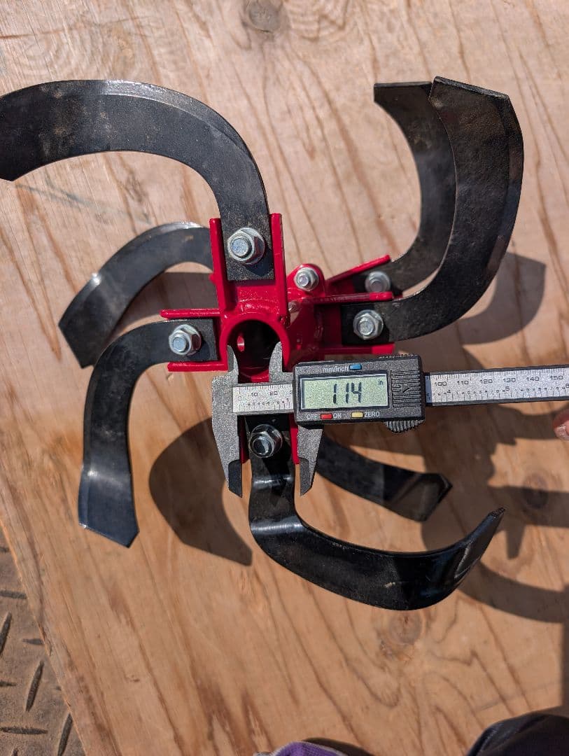 耕運機 管理機　耕運軸　耕運爪2個セット　画像現状