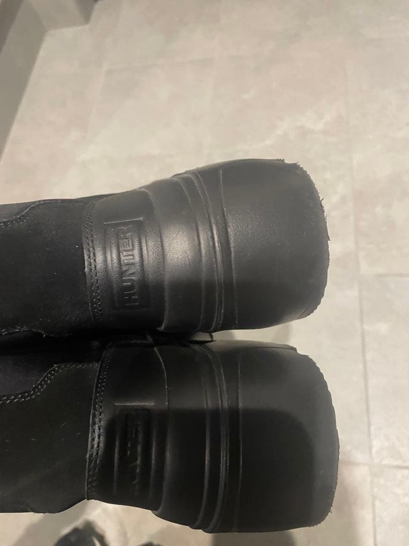 HUNTER エクスプローラー アンクル ジップ フラットフォームブーツ