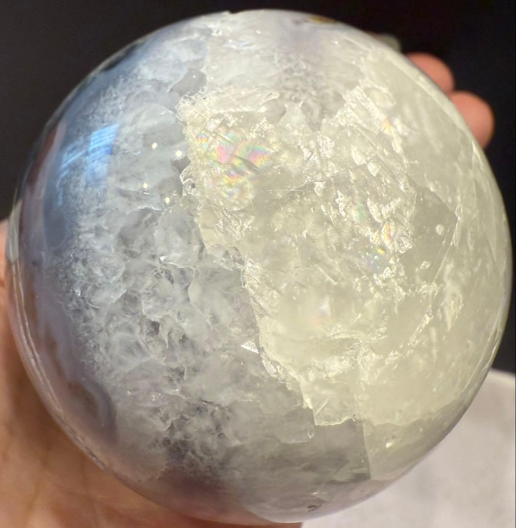 レア♡ アメジスト カルサイト モスアゲート 共生 スフィア ジオード 天然石