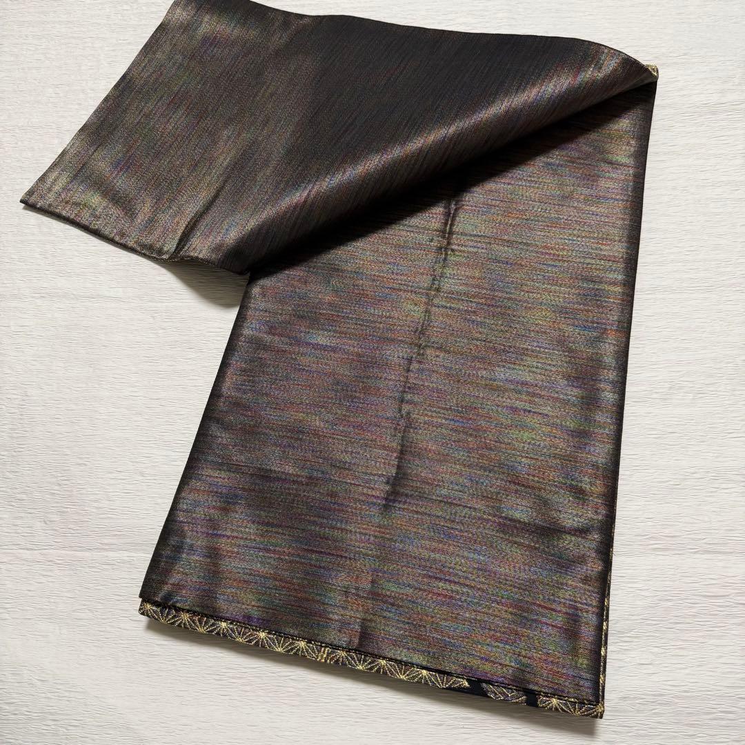 m-106 斉藤三才 羅天金糸帯　袋帯 正絹 六通