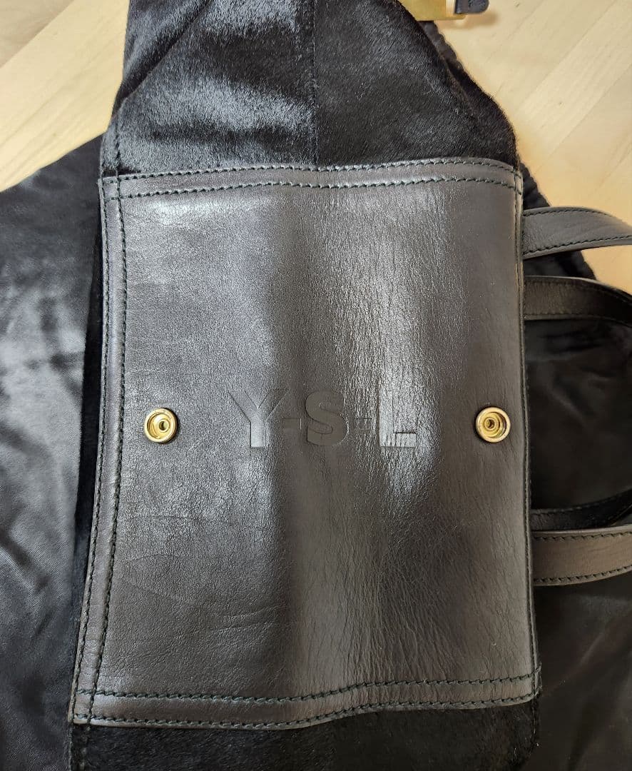 イヴサンローラン　ダウタウン　ラージサイズ　黒 ハラコ トートバッグ