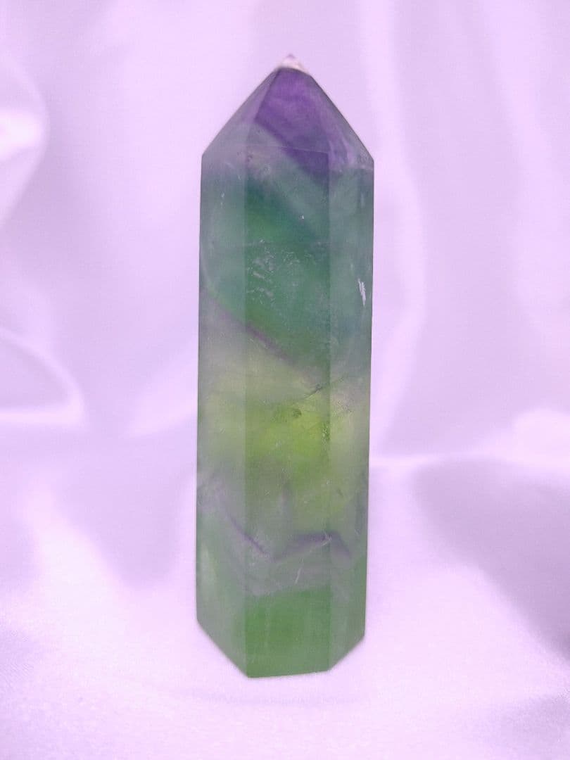 グリーン フローライト　ポイント　3本 セット　フェザー　蛍石　蛍光