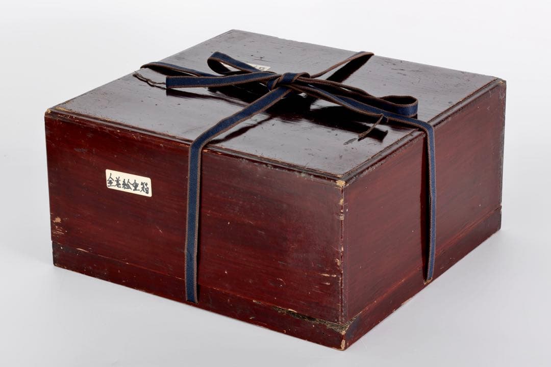 時代漆器 黒漆金蒔絵 花車文 ー段重箱 共箱付 菓子器 御節料理 古美術 骨董品