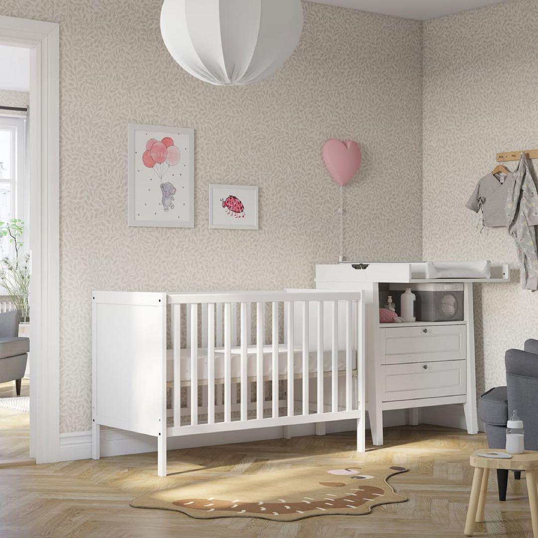 【送料込】IKEA SUNDVIK スンドヴィーク　ベビーベッド　マットレス付